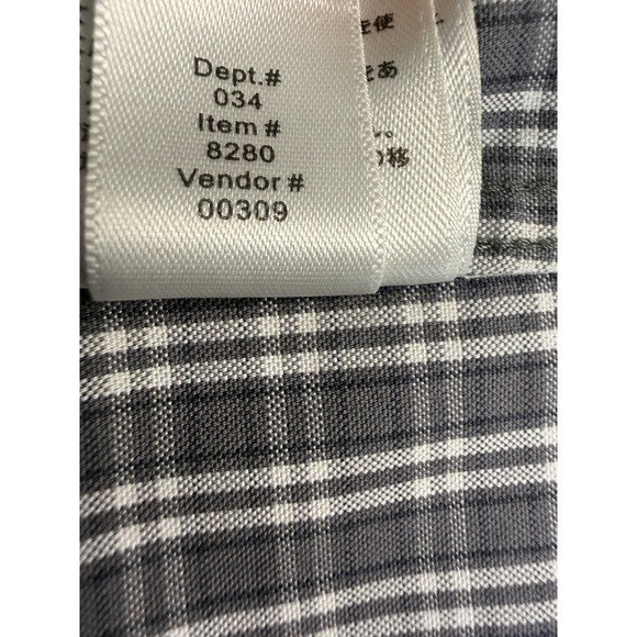 Eddie Bauer Mens XL Grey Plaid Wrinkle Free Relaxed Fit Button Down Shirt 8280 - Picture 8 of 8